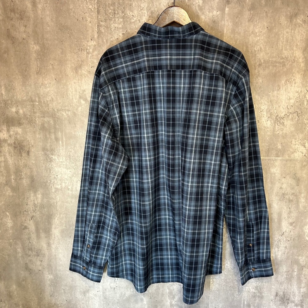 Old Navy Everyday Shirt XXL Tall Blue Plaid Regular Fit Built-In Flex Mens L/S - Picture 4 of 9